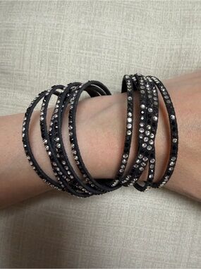 Swarovski Slake Black Crystal Multi‑Wrap Bracelet